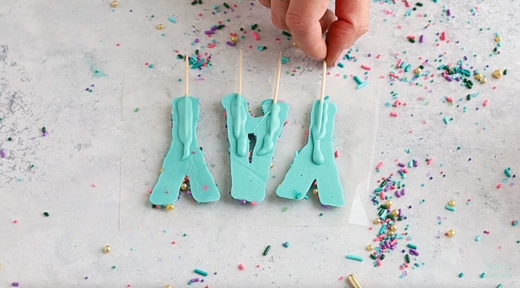 DIY Sprinkled Number Cake Toppers Tutorial - Sugar & Sparrow