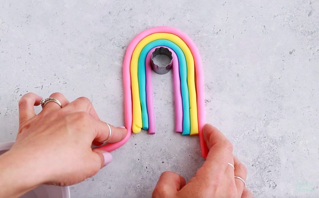 rainbow arch cake topper tutorial