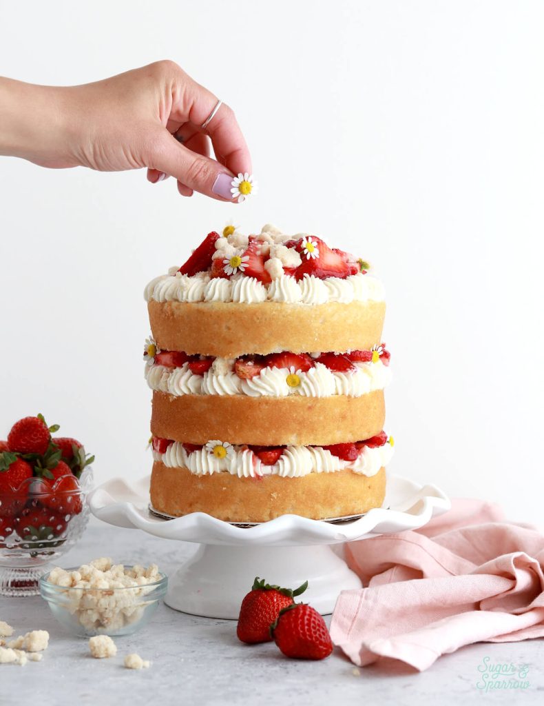 Strawberry Shortcake Layer Cake Recipe - Sugar & Sparrow