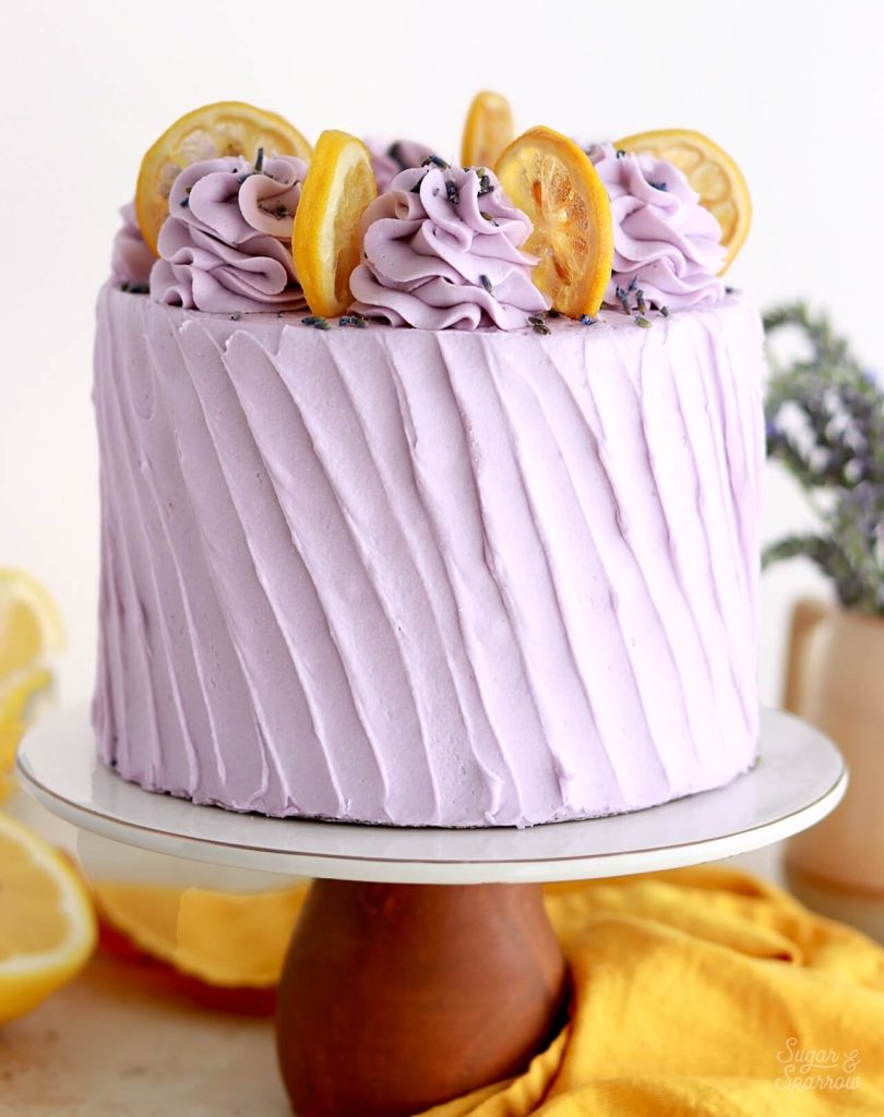 lavender buttercream with lemon cake