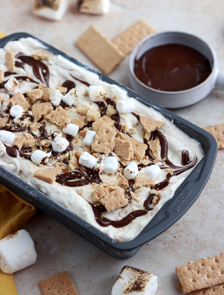 no churn ice cream smores