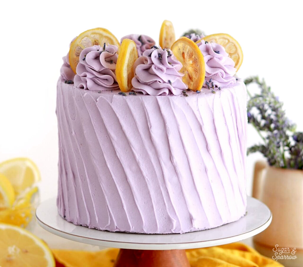 lemon lavender cake recipe by sugar and sparrow