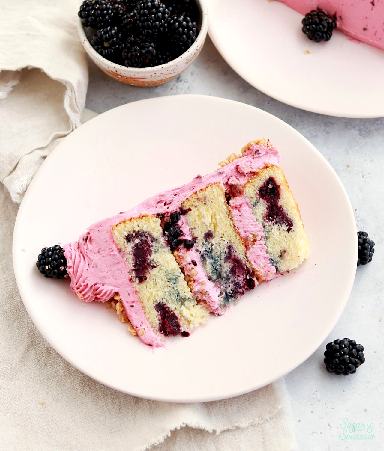 slice of blackberry cake