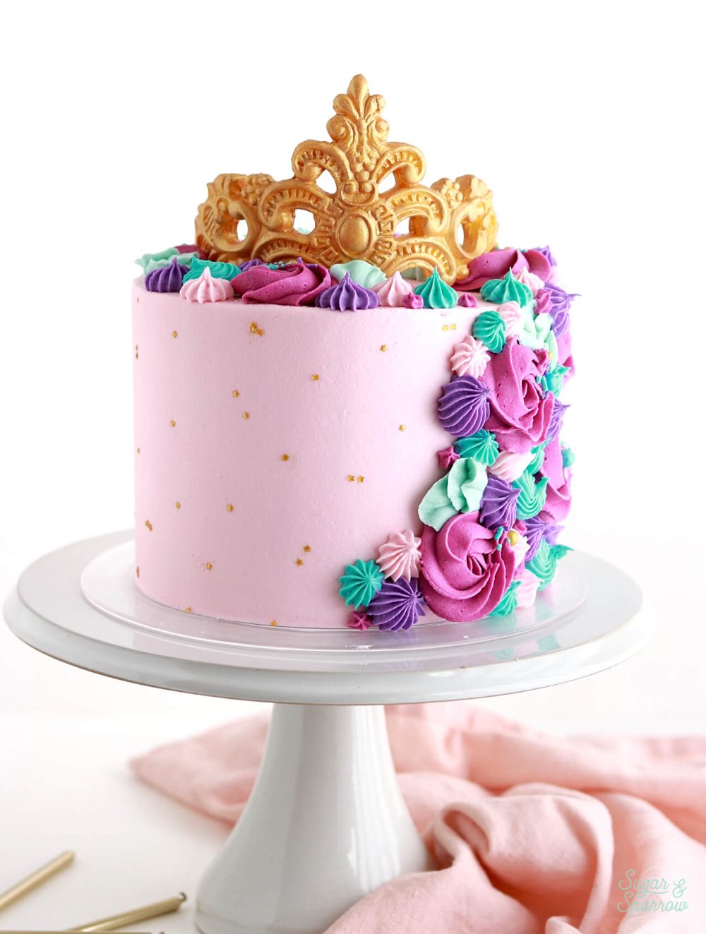 Edible Gold Crown Cake Topper Tutorial Sugar & Sparrow