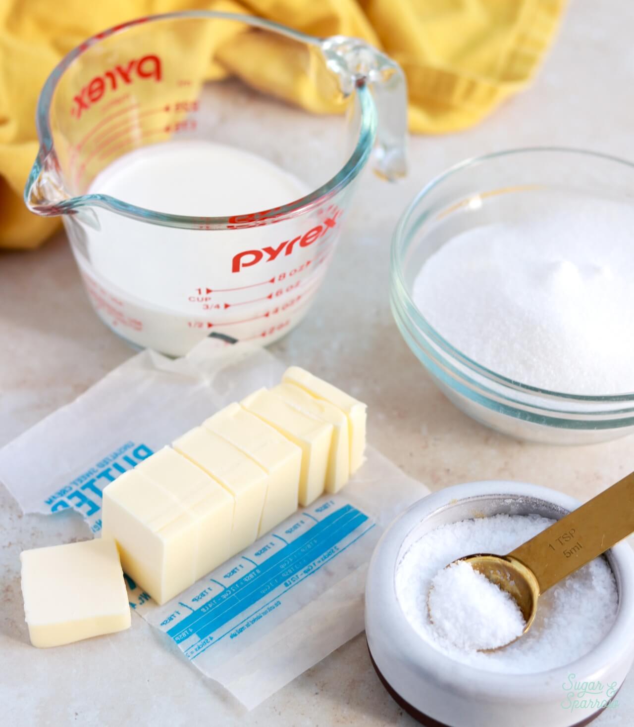 homemade salted caramel ingredients