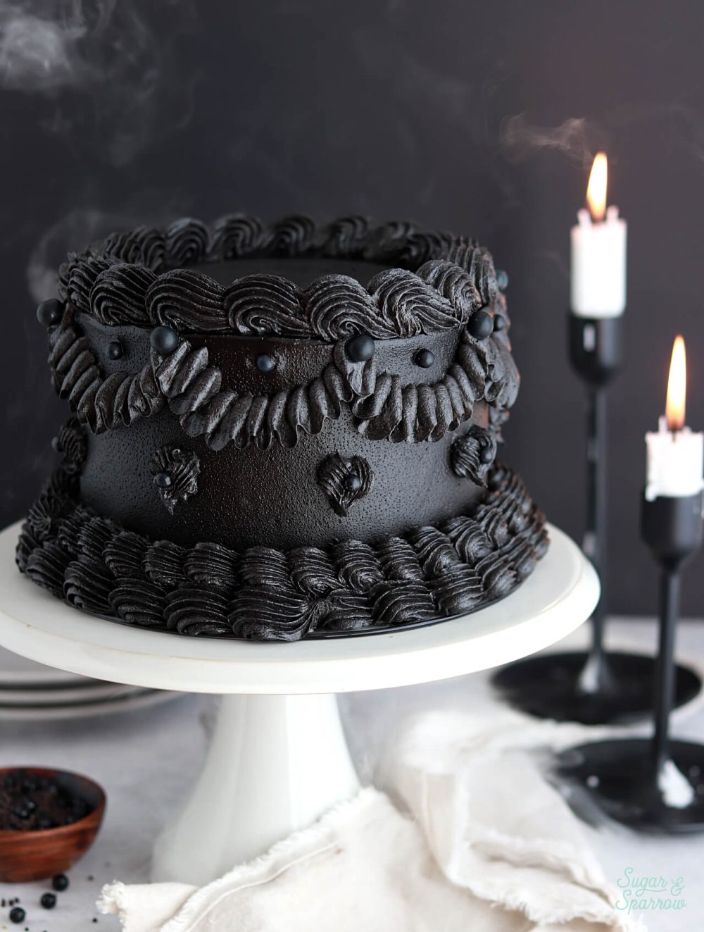 Spooky Black Velvet Cake Recipe (Dye-Free!) - Sugar & Sparrow