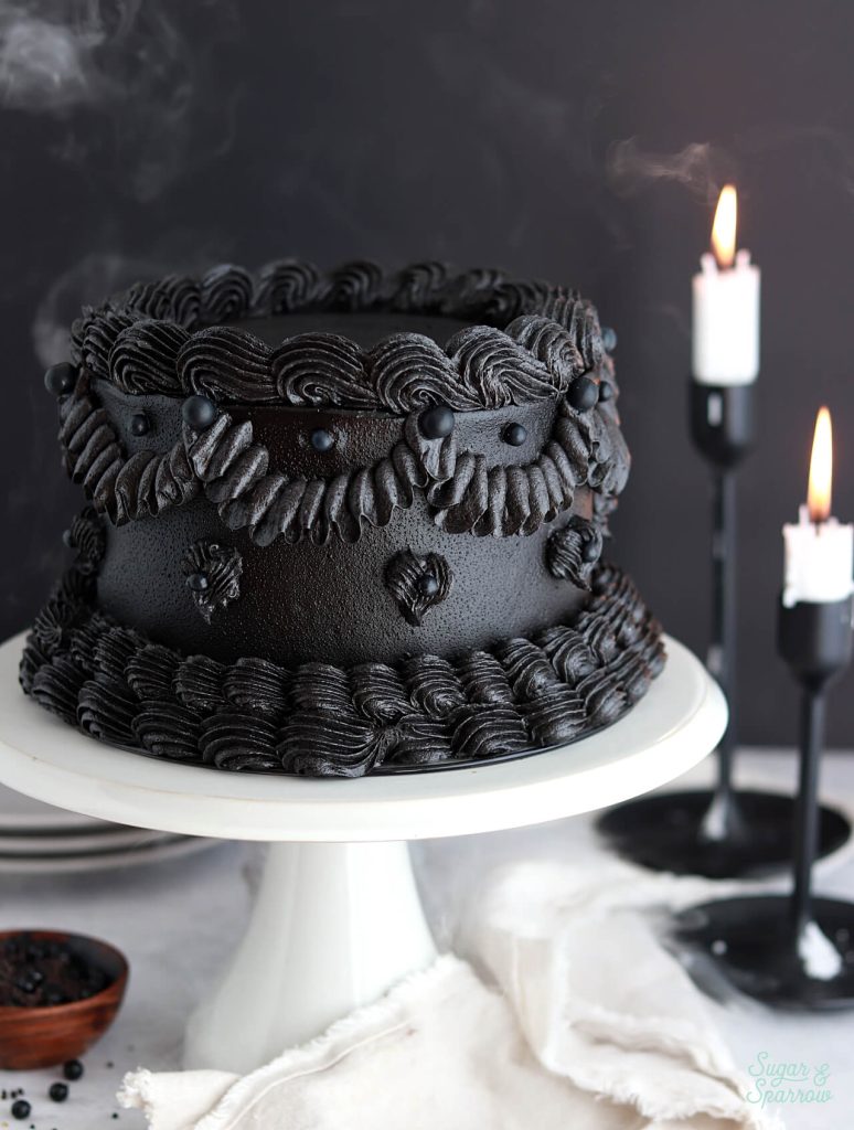 black velvet wedding cake