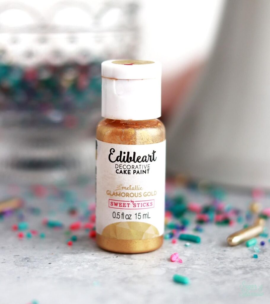 edible art paint in glamorous gold