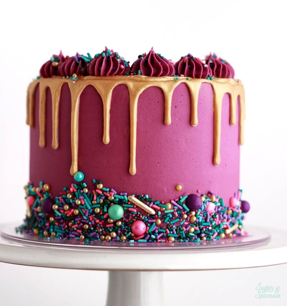 Gold Drip Cake Tutorial Sugar Sparrow