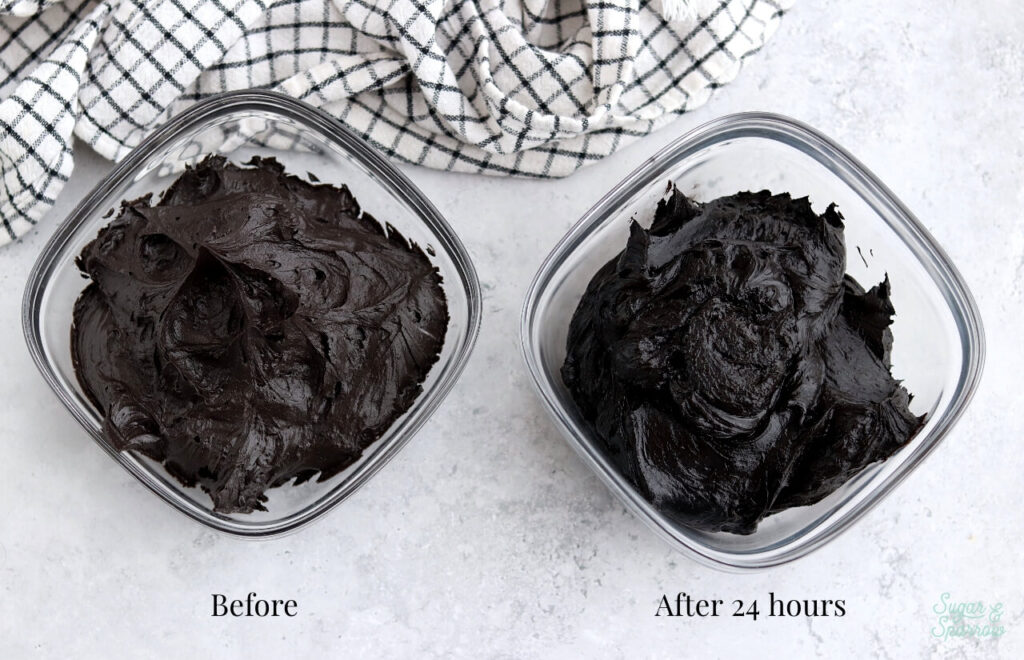 Black Buttercream Recipe with Minimal Food Coloring - Sugar & Sparrow