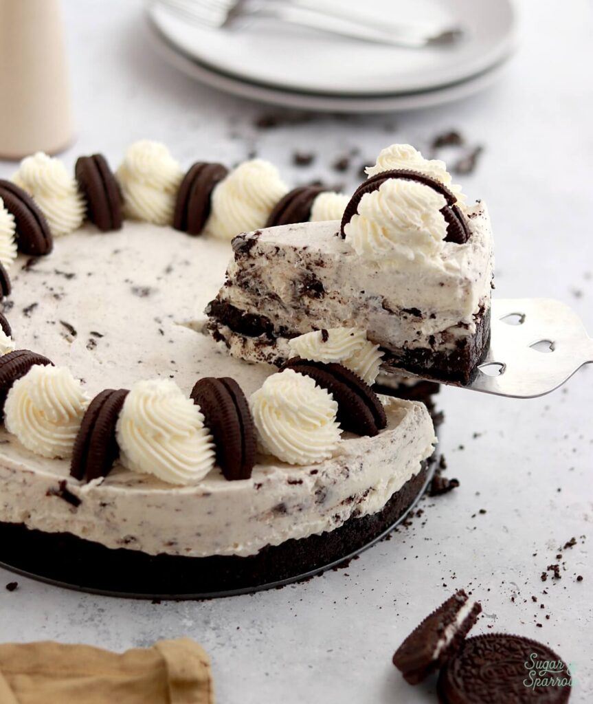 no-bake oreo cheesecake recipe by sugar and sparrow