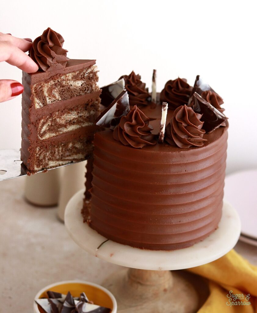 Easy Chocolate and White Cake Mix Marble Bundt Cake Recipe 