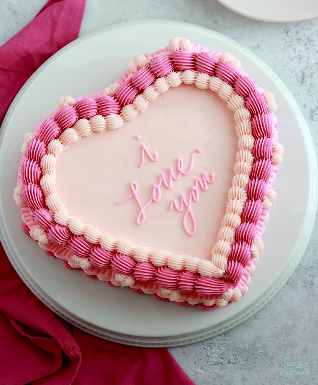 Vintage Heart Cake Tutorial - Sugar \u0026 Sparrow, image size:1280x1546