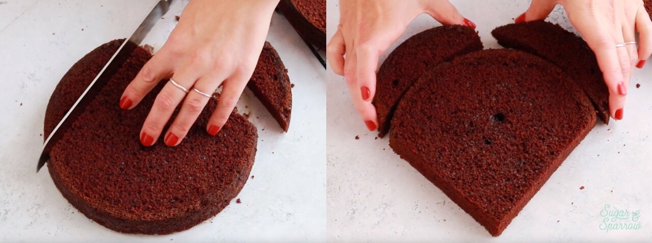 how to make a heart shaped cake from round cake layers