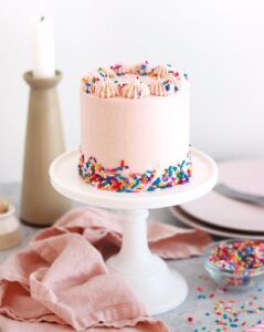 small batch vanilla cake by sugar and sparrow