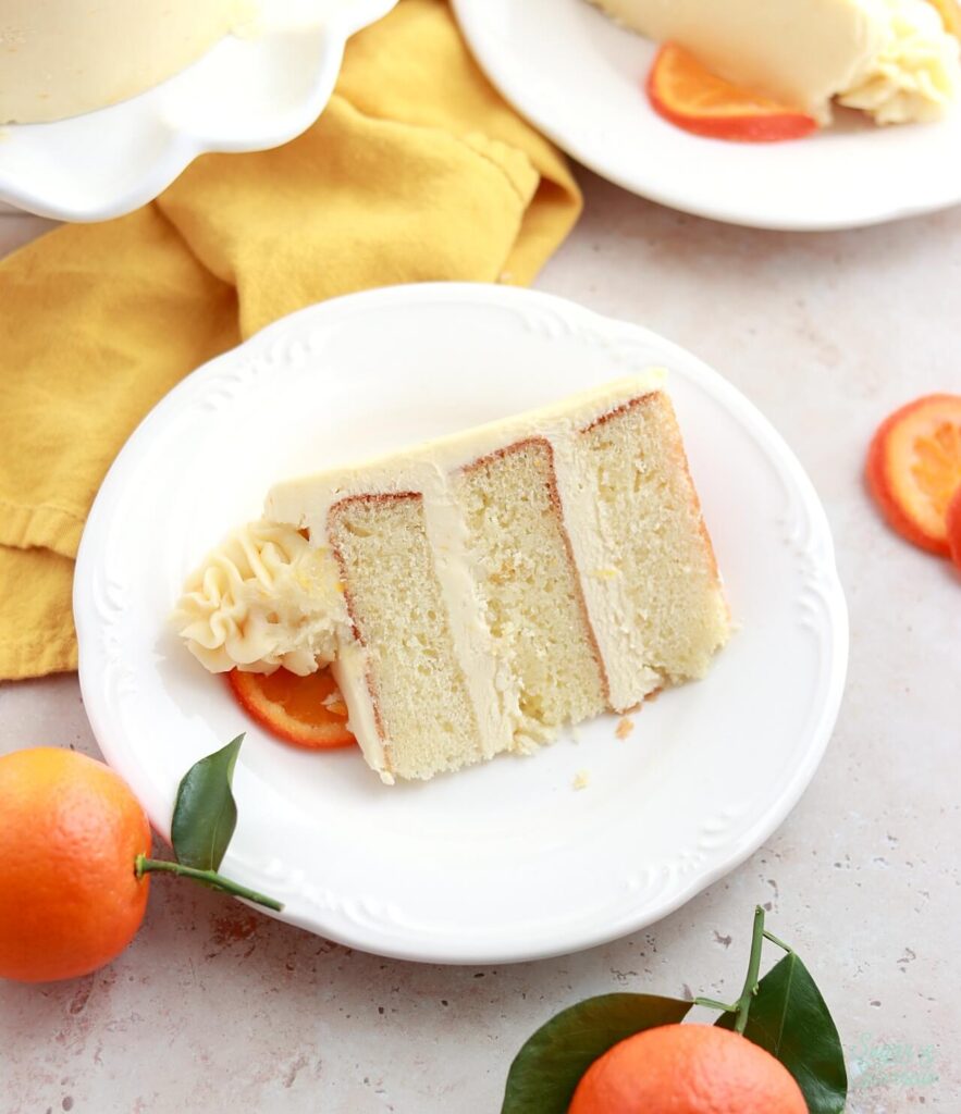 champagne mimosa cake recipe by sugar and sparrow