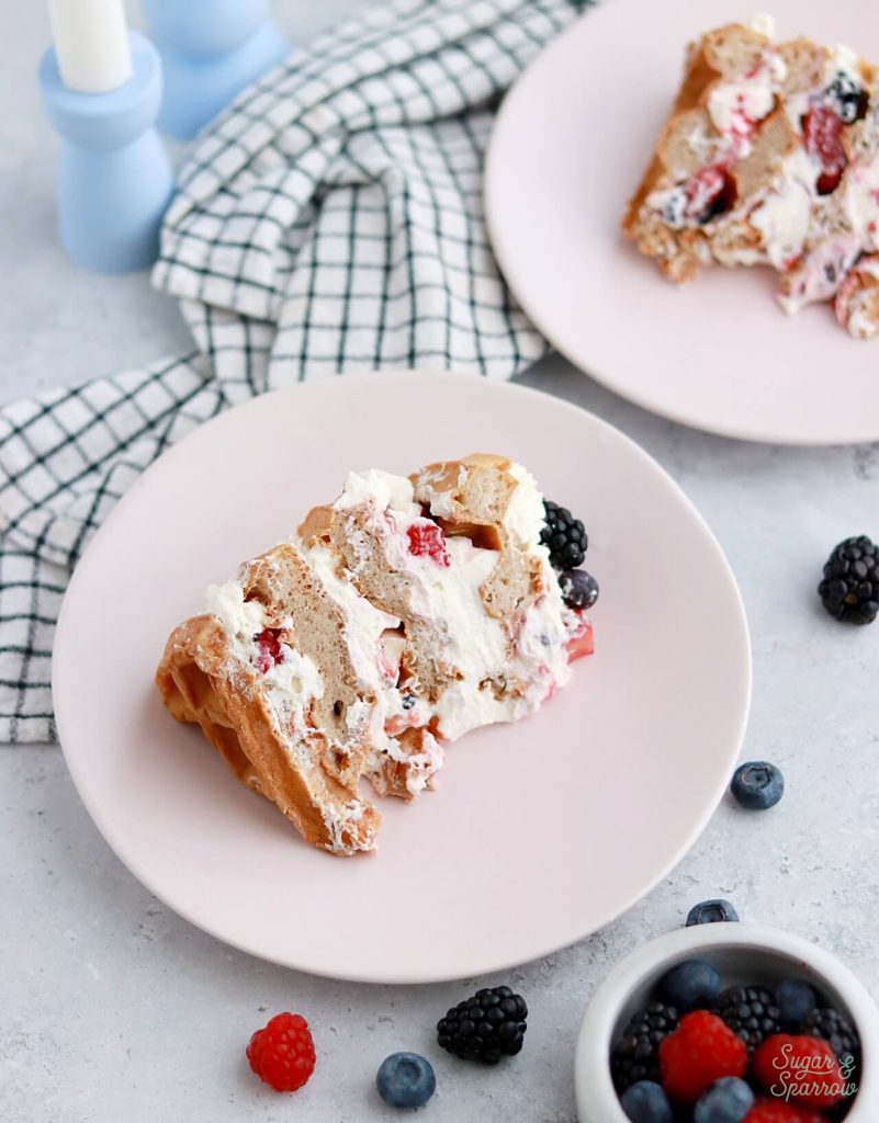 brunch cake ideas: belgian waffle cake