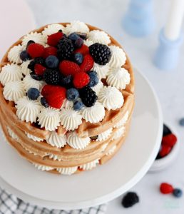 waffle cake recipe with mascarpone cream frosting