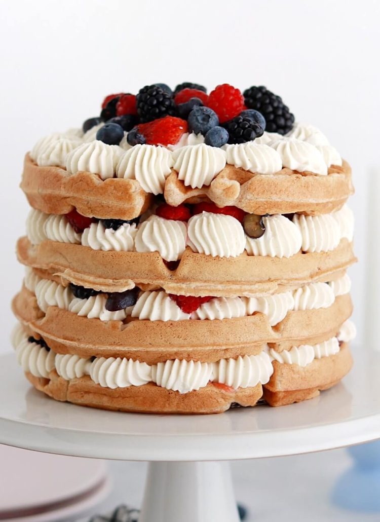 belgian waffle layer cake