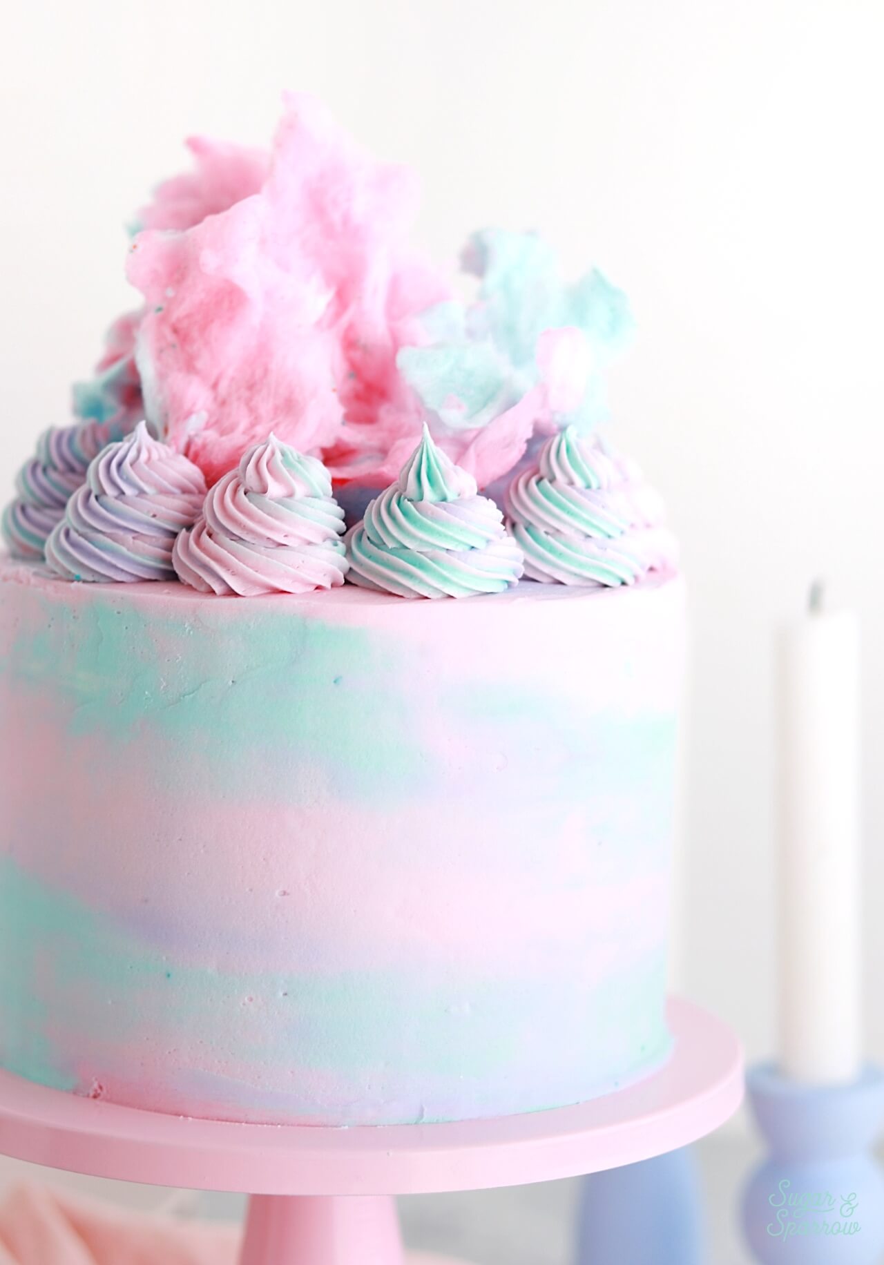 pastel cotton candy flavored cake