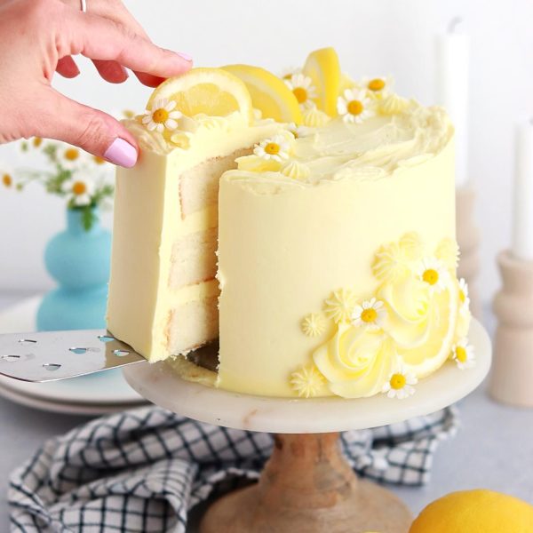 lemon layer cake recipe. by sugar and sparrow