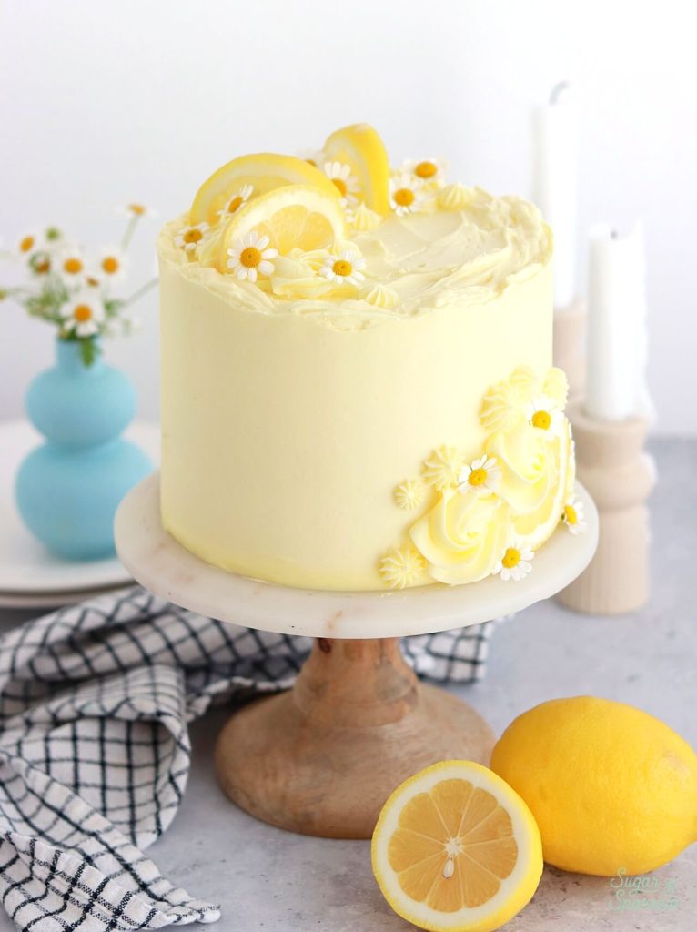 lemon layer cake with lemon buttercream