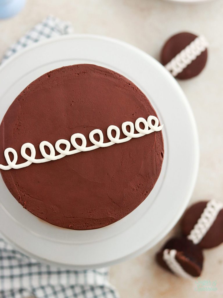 hostess layer cake recipe with whipped chocolate ganache, marshmallow filling, chocolate cake