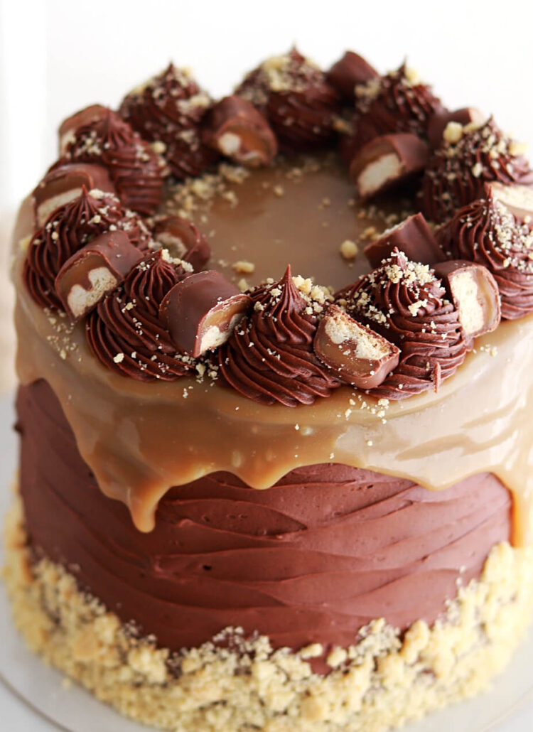 Twix Cake with thick caramel filling