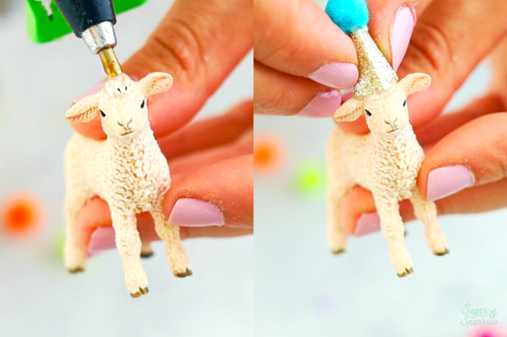 diy animal cake toppers with party hats