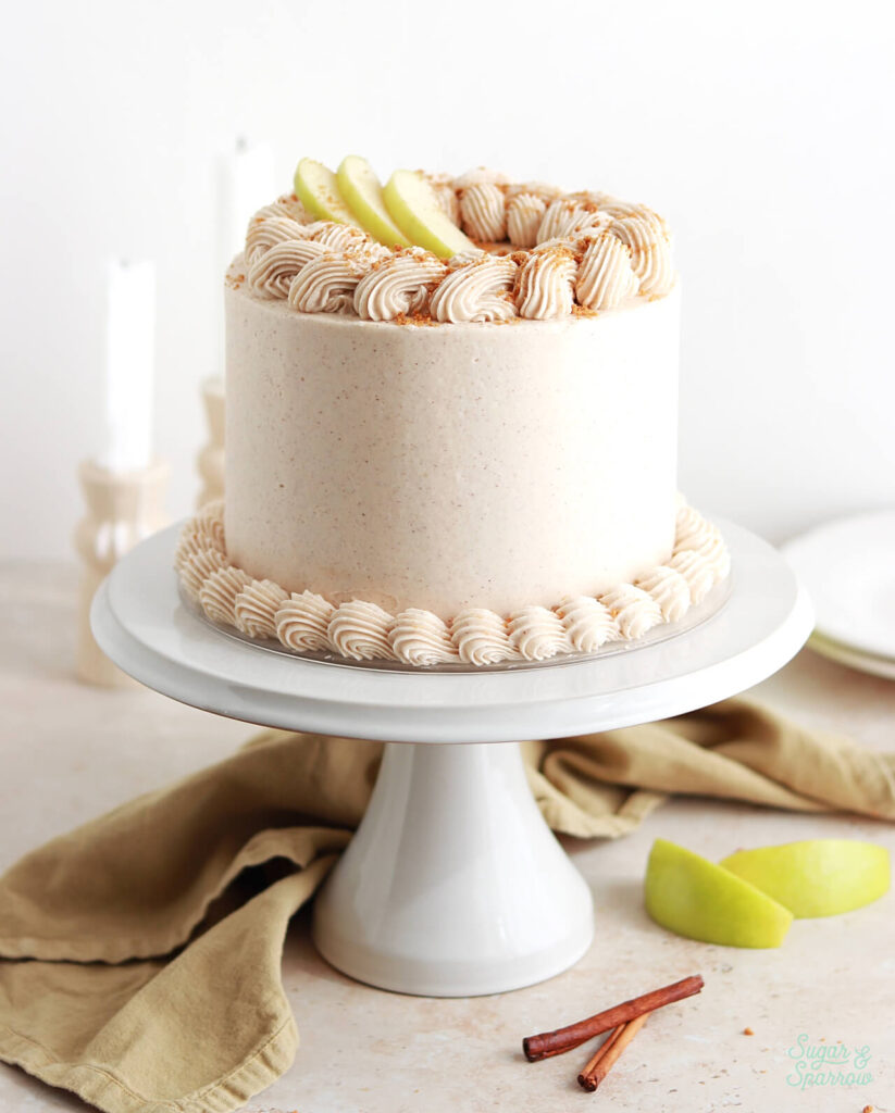 apple spice cake with cinnamon vanilla buttercream