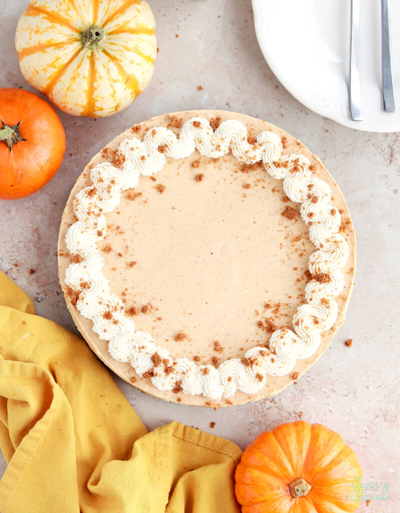 no bake pumpkin cheesecake by sugar and sparrow