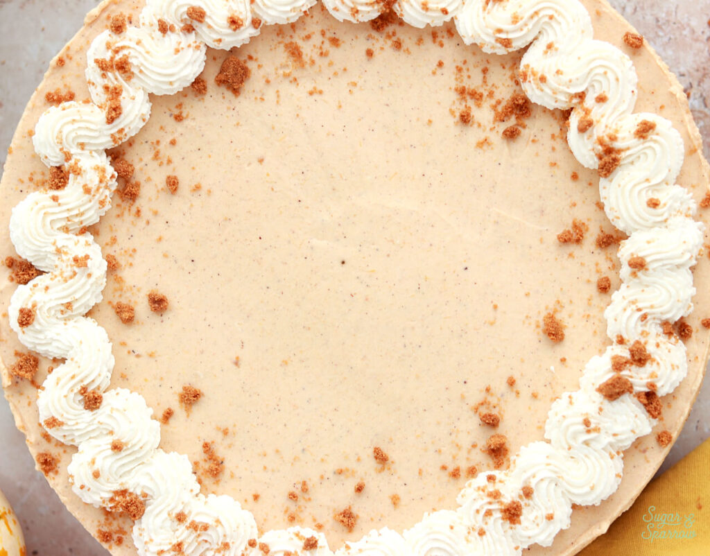 no bake pumpkin cheesecake with spiced whipped cream