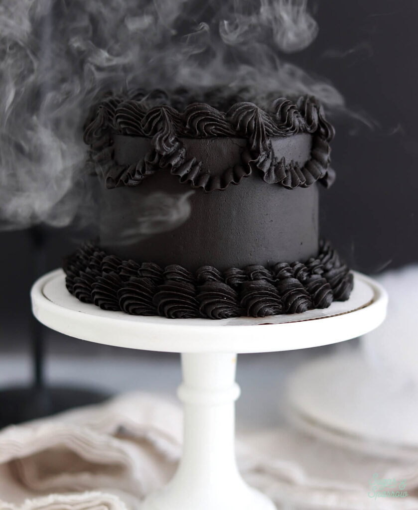 small batch black velvet cake dry ice