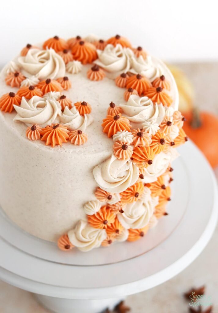 chai pumpkin cake by sugar and sparrow