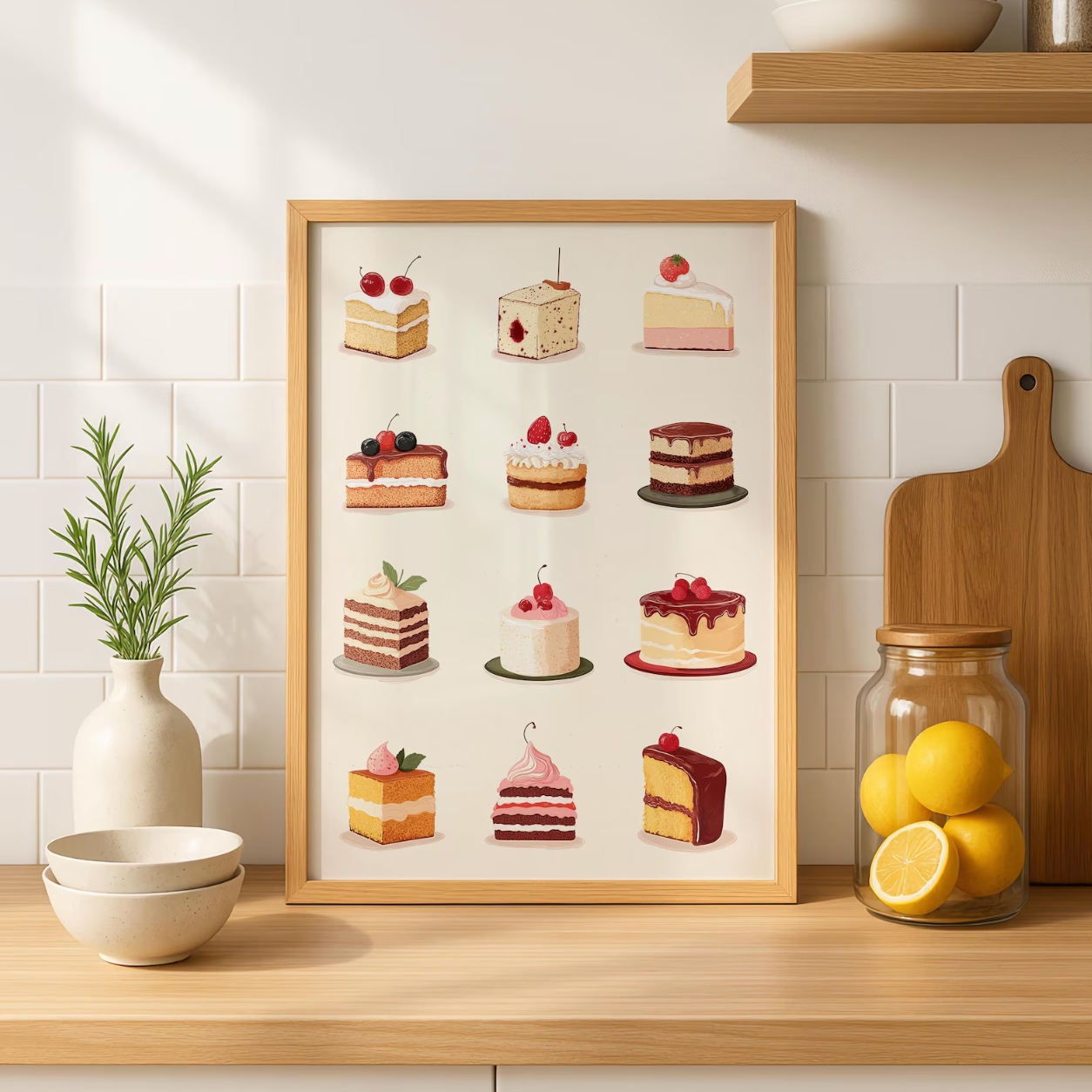 retro cake art print