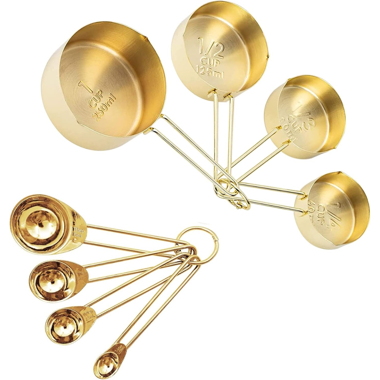 gold measuring cups