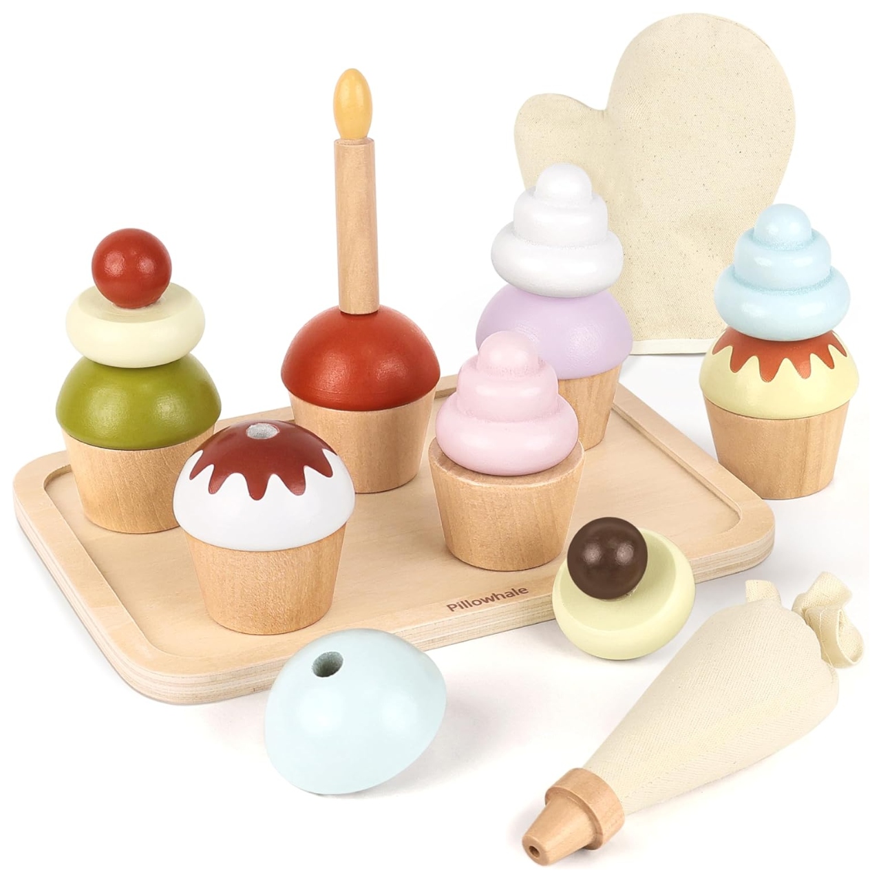 wooden cupcake toy for kids