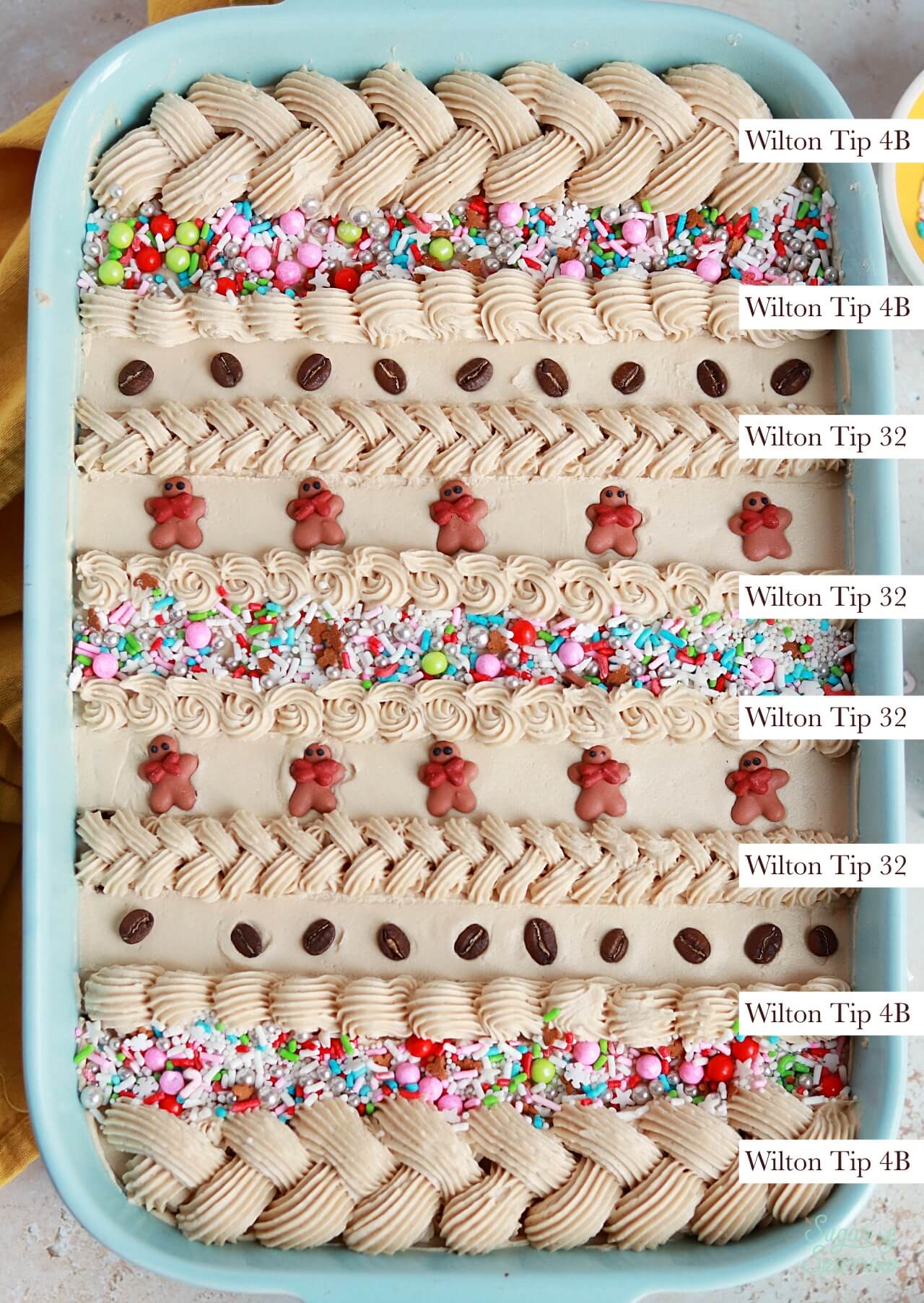 gingerbread latte sheet cake decorating