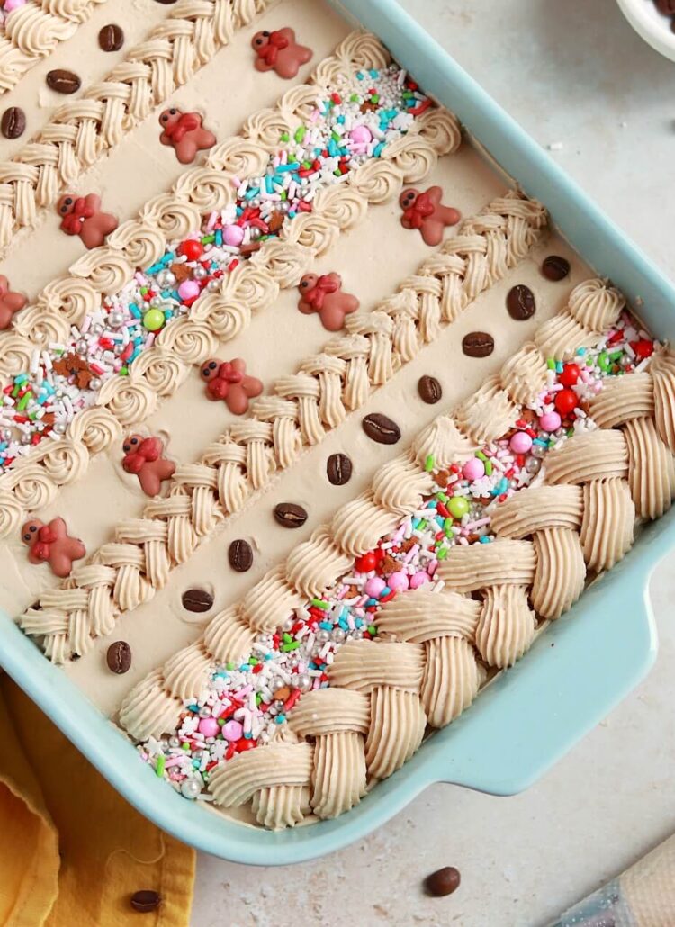 gingerbread latte sheet cake for christmas
