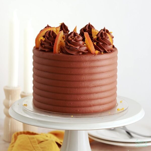 chocolate orange cake recipe by sugar and sparrow
