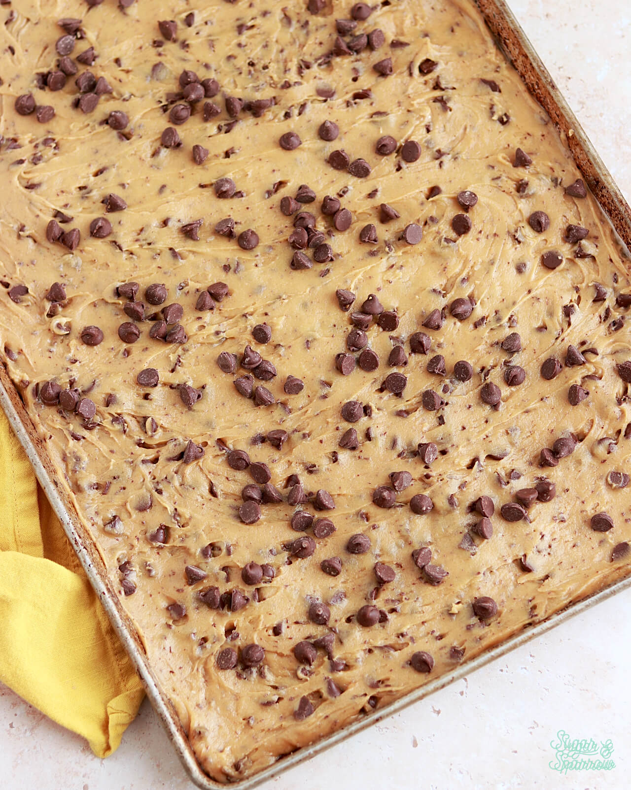 baking a big cookie in a sheet pan