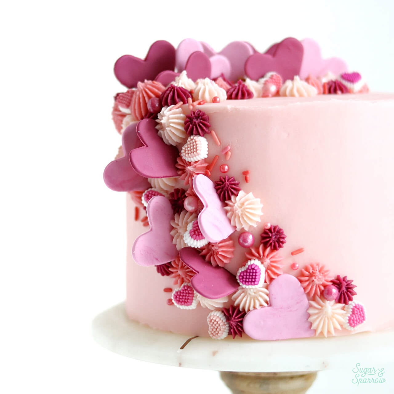 cascading heart cake tutorial