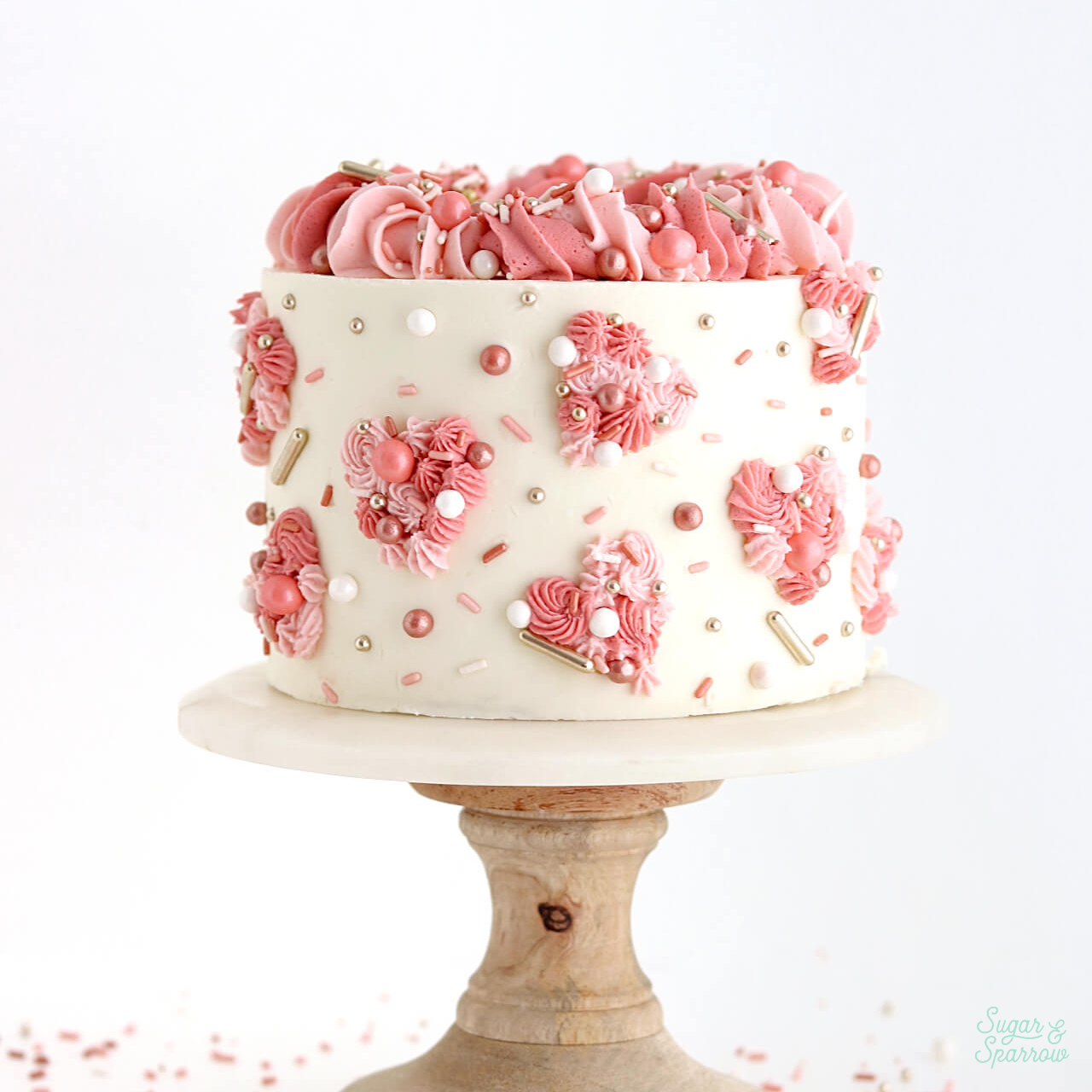 valentine hearts cake tutorial