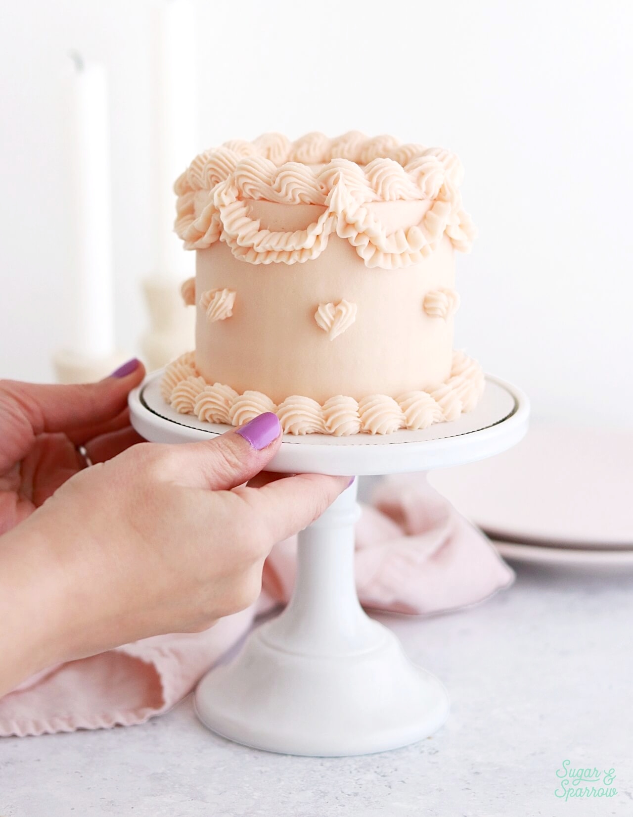 small batch red velvet cake with cream cheese frosting