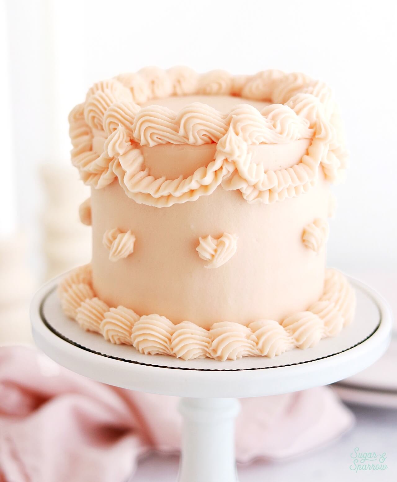 vintage piped red velvet cake cake