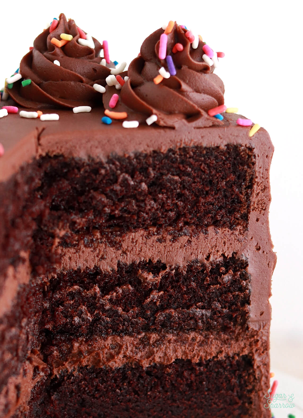 eggless chocolate cake recipe with chocolate frosting