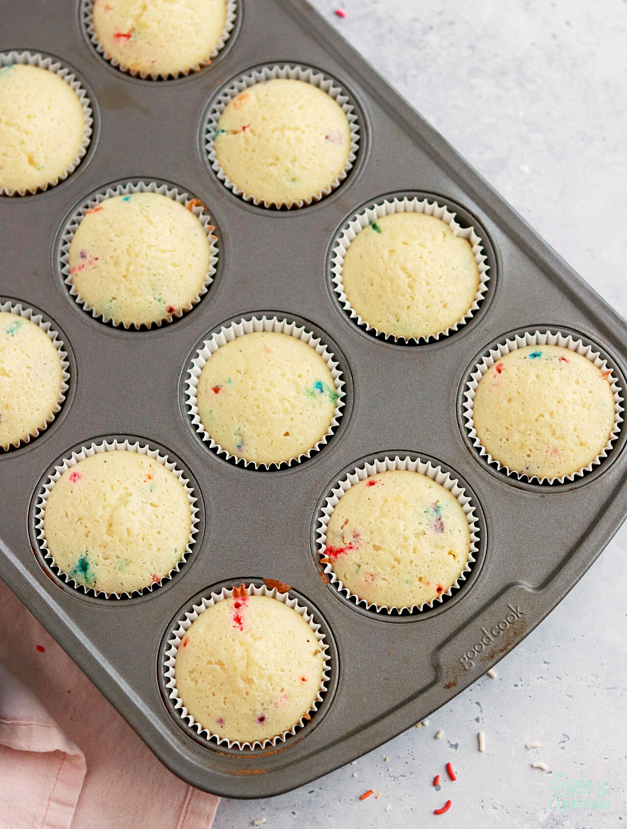 confetti cupcake recipe by sugar and sparrow