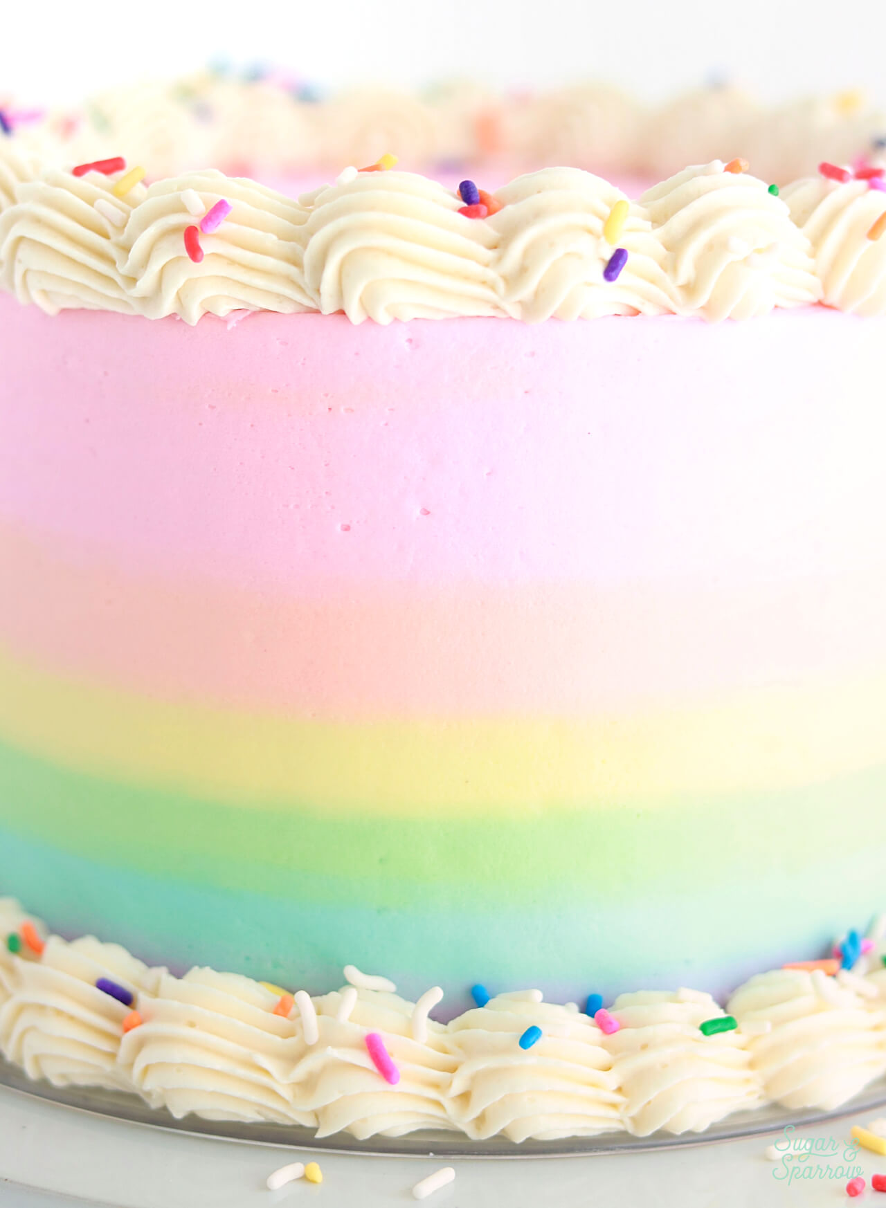 rainbow buttercream cake