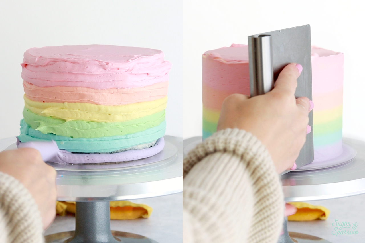 how to make a rainbow cake with buttercream