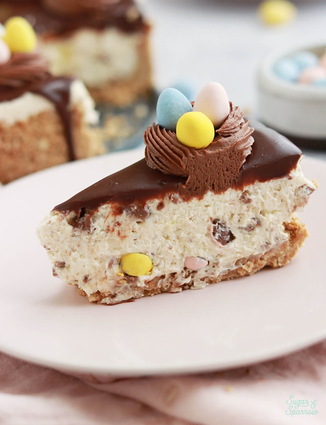 no-bake cadbury mini egg cheesecake